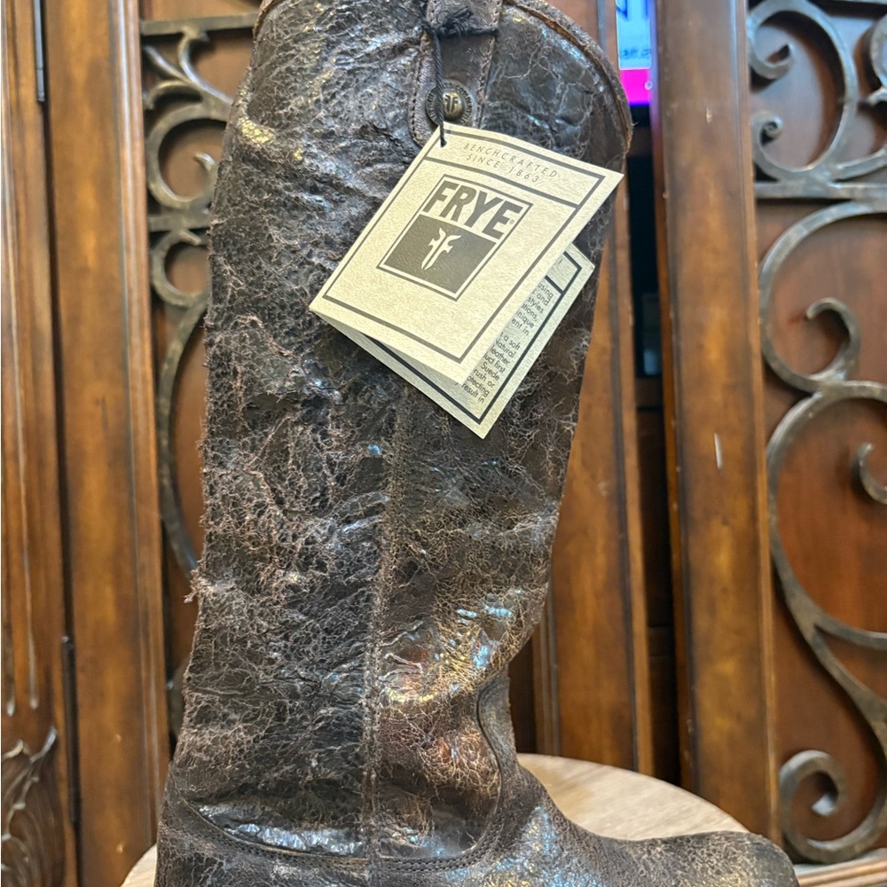 Frye Distressed Dark Brown Leather Boots